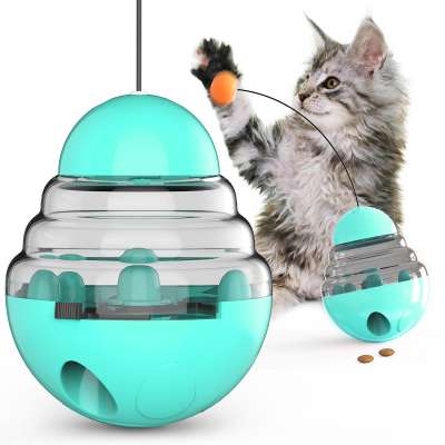 Wholesale Interactive Tumbler Pet Training Toys Lucky Cat Shaking Food Leak Funny IQ Puzzle Self Feeding Toy Pet food leak toy