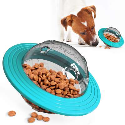 Wholesale Pet Dog Toy Food Dispenser UFO Ball Tumbler Slow Leakage Food Pet Dog Training Treat Toy Bite Resistant Puzzle Toy